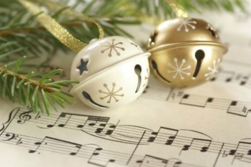 Christmas sheet music with bells