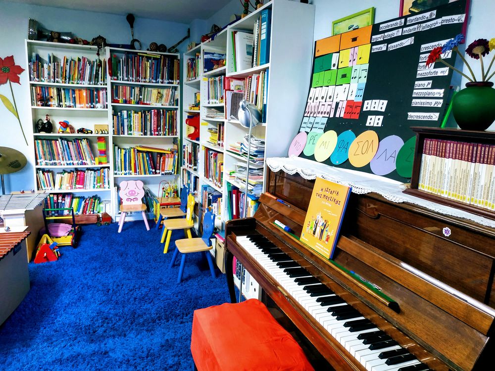 Χαρά και Μουσική βιβλιοθήκη πιάνο